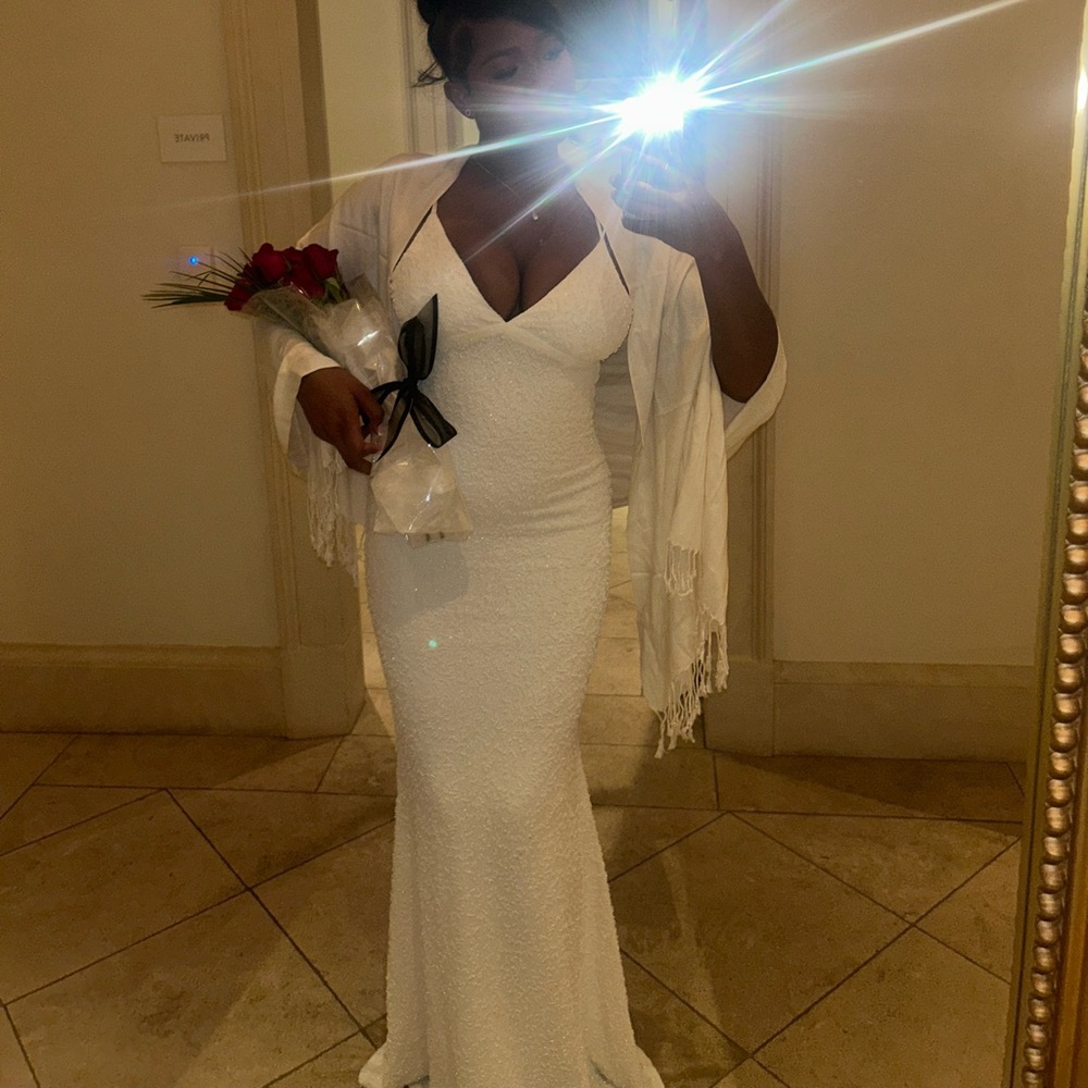 Windsor white pearl dress (xs)